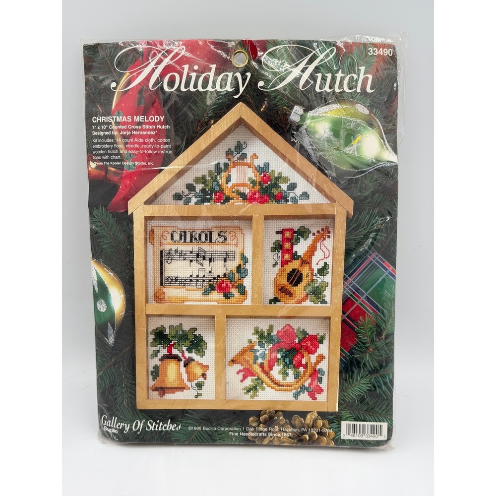 Bucilla Holiday Hutch Christmas Melody Cross Stitch Kit 33490 1995